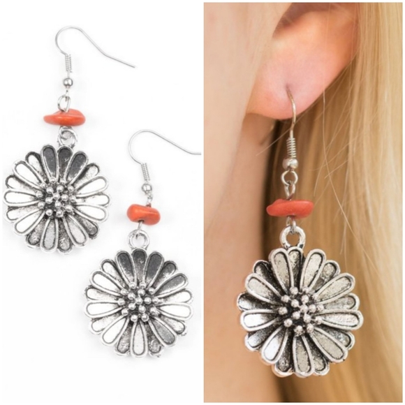 PRAIRIE GARDEN ORANGE EARRINGS